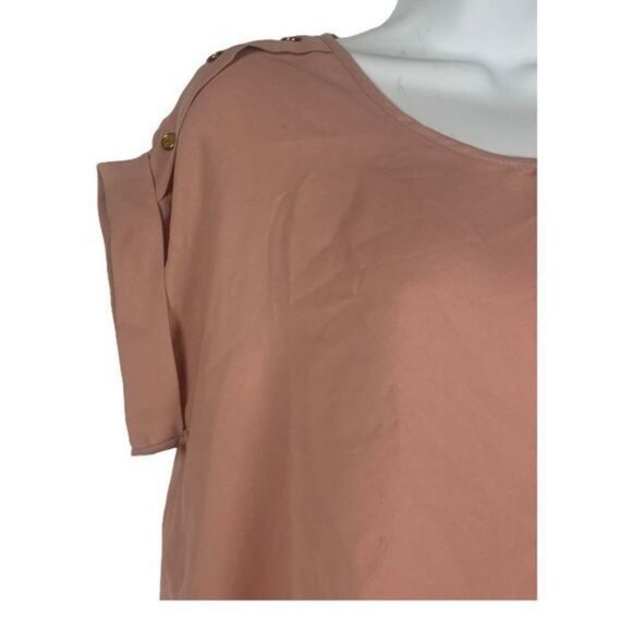 Speed Limit Womens Blush Pink Blouse With Shoulder Button Detail Size Large - Picture 7 of 9